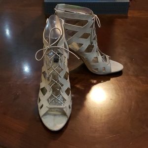 G.I.L.I Floriana Taupe Micro Suede Heels